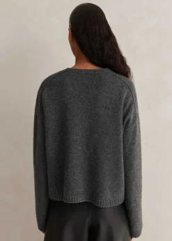 Outlet ME+EM Merino Cashmere Relaxed Crop Jumper + Snood Charcoal