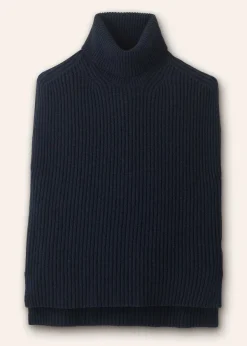 Outlet ME+EM Merino Cashmere Relaxed Roll Neck Vest Navy