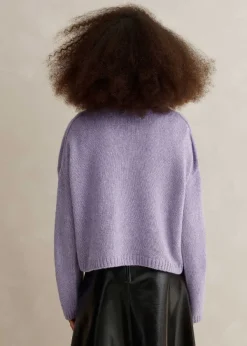 Best ME+EM Merino Cashmere Silk Relaxed Jumper + Snood Lilac Moulin