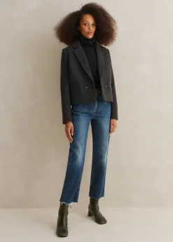 Sale ME+EM Merino Stretch Half Zip Jumper Navy