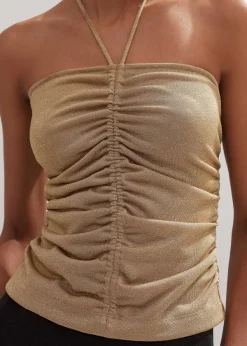 Sale ME+EM Metallic Bandeau Top Gold