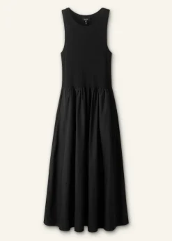 Online ME+EM Mixed Media Maxi Dress Black