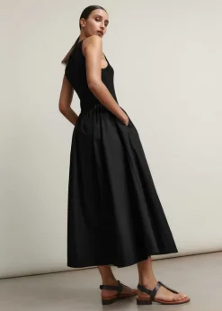 Online ME+EM Mixed Media Maxi Dress Black