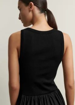 Online ME+EM Mixed Media Maxi Dress Black