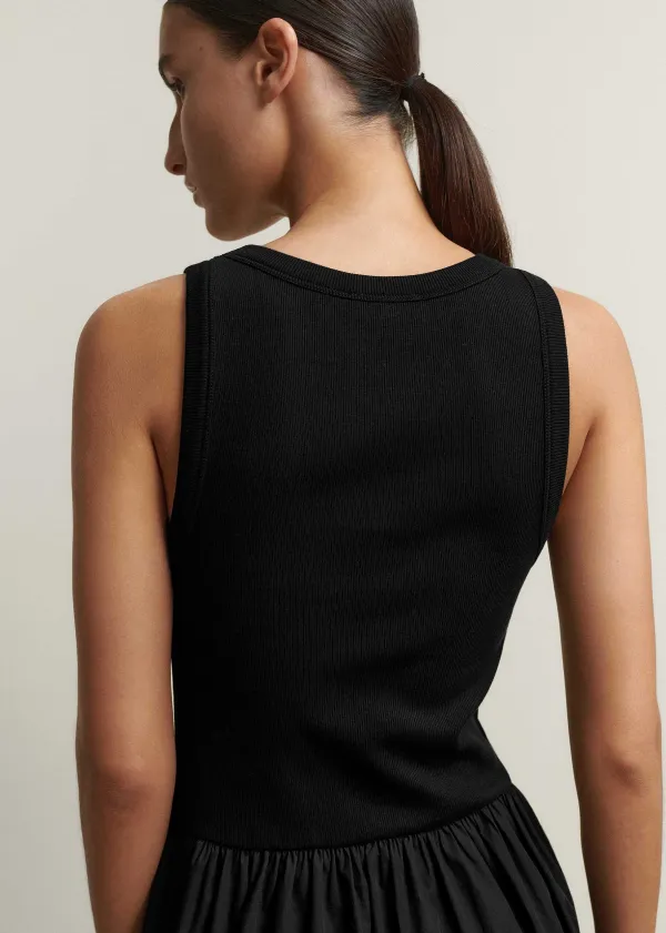 Online ME+EM Mixed Media Maxi Dress Black