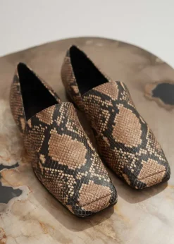 Discount ME+EM Modern Snake-Embossed Loafer Tan