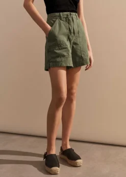 Hot ME+EM Oversized Patch Short + Tie Light Khaki