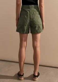 Hot ME+EM Oversized Patch Short + Tie Light Khaki