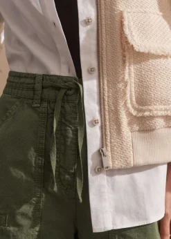 Hot ME+EM Oversized Patch Short + Tie Light Khaki