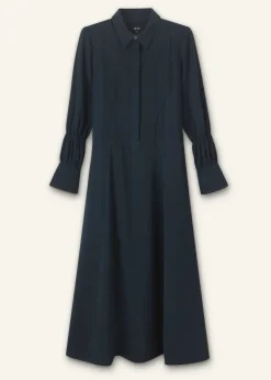 Sale ME+EM Panelling Detail Maxi Shirt Dress Navy