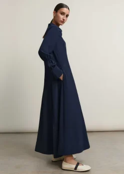 Sale ME+EM Panelling Detail Maxi Shirt Dress Navy