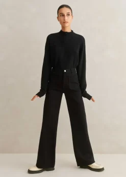 Best ME+EM Patch Pocket Subtle Flare Jean Black