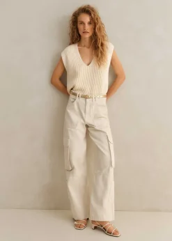 Sale ME+EM Pearl Detail Nappa Kitten Sandal Ivory