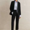 Outlet ME+EM Perfect Workwear Long Blazer Slim-Crop Trouser Suit Black