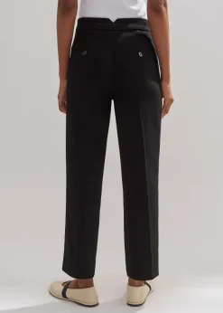 Clearance ME+EM Perfect Workwear Slim Crop Trouser Black