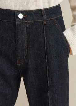 Sale ME+EM Pin Tuck Kick Flare Crop Jean Dark Rinse