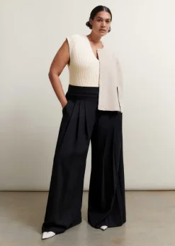 Online ME+EM Pleated Ultra Wide-Leg Trouser Black