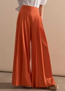 Hot ME+EM Pleated Ultra Wide-Leg Trouser Orange Zing