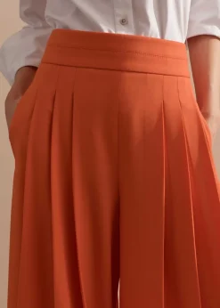 Hot ME+EM Pleated Ultra Wide-Leg Trouser Orange Zing