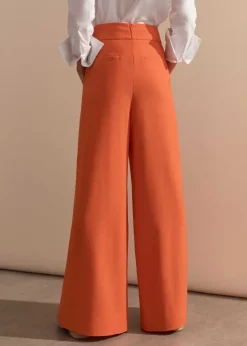 Hot ME+EM Pleated Ultra Wide-Leg Trouser Orange Zing