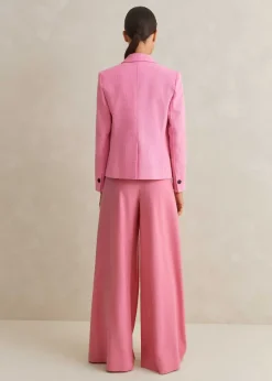 Online ME+EM Pleated Ultra Wide-Leg Trouser + Contour Jacket Suit Pink