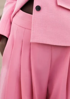 Online ME+EM Pleated Ultra Wide-Leg Trouser + Contour Jacket Suit Pink