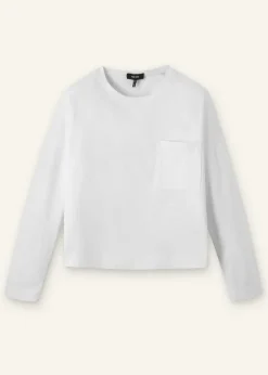 Best ME+EM Pocket Detail Boxy Long Sleeve Top Fresh White