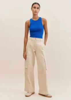 Clearance ME+EM Racerback Cropped Vest Electric Blue