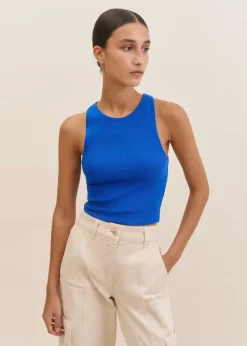 Clearance ME+EM Racerback Cropped Vest Electric Blue