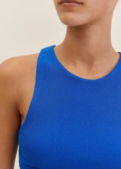 Clearance ME+EM Racerback Cropped Vest Electric Blue
