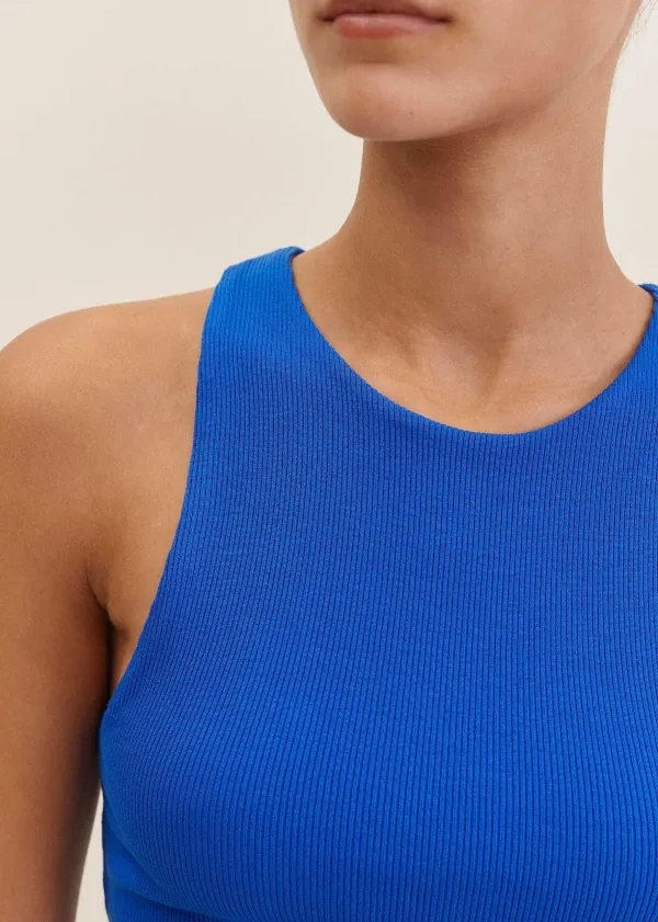 Clearance ME+EM Racerback Cropped Vest Electric Blue