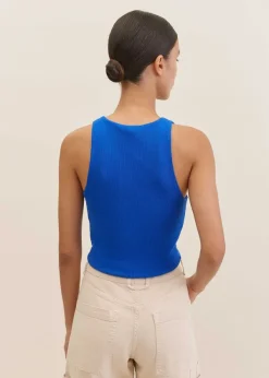 Clearance ME+EM Racerback Cropped Vest Electric Blue