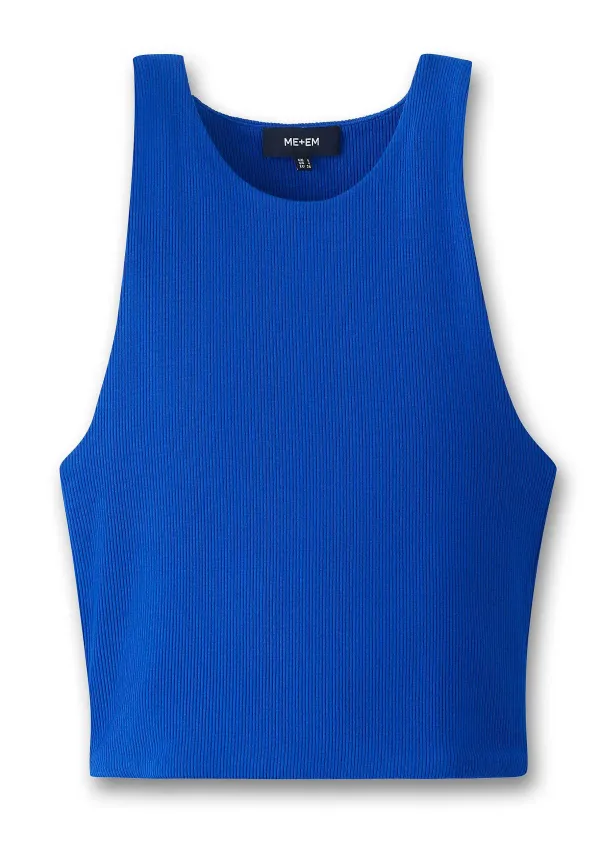 Clearance ME+EM Racerback Cropped Vest Electric Blue