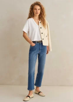 Sale ME+EM Regular Authentic Slim Crop Jean Blue Wash