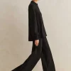 Clearance ME+EM Regular-Length Travel Tailoring Wide-Leg Palazzo Co-Ord Black