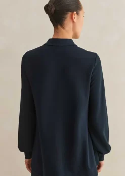Outlet ME+EM Regular-Length Travel Tailoring Wide-Leg Palazzo Co-Ord Blue