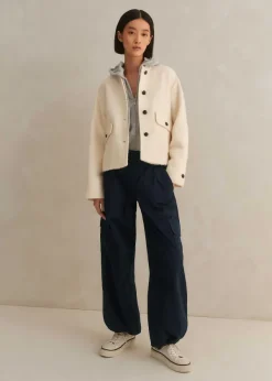 Sale ME+EM Relaxed Low-Rise Cargo Trouser Navy