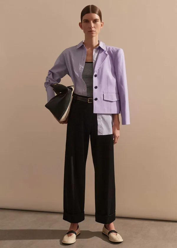 Clearance ME+EM Relaxed Tapered Turn-Up Trouser Black