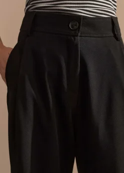 Clearance ME+EM Relaxed Tapered Turn-Up Trouser Black
