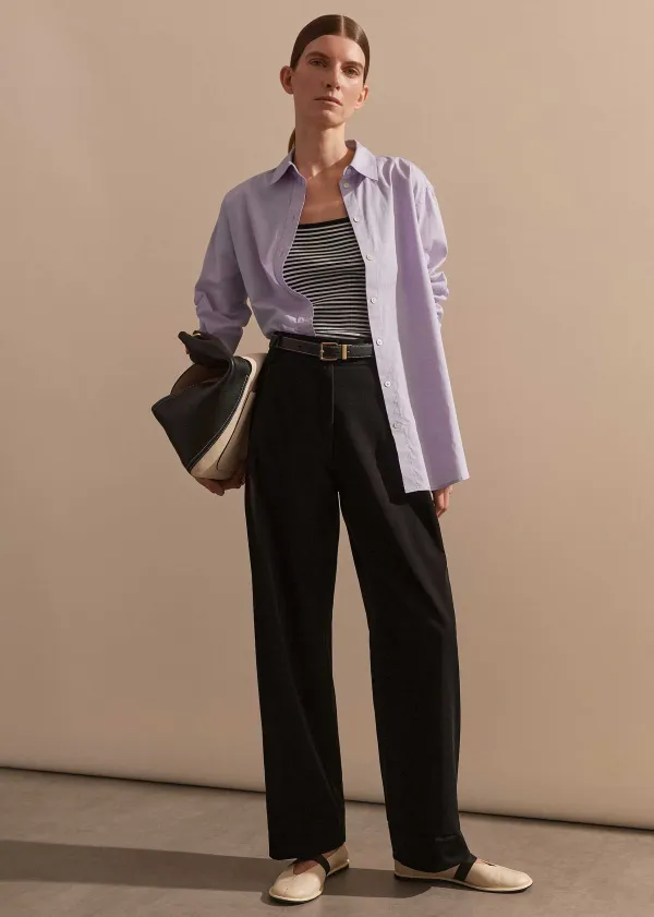 Clearance ME+EM Relaxed Tapered Turn-Up Trouser Black