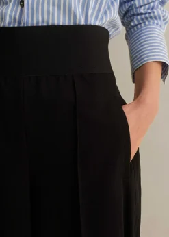 Best ME+EM Rib Waist Fluid Tapered Trouser Black