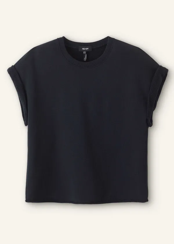 Discount ME+EM Roll Cuff Sweatshirt Navy