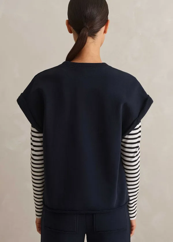 Discount ME+EM Roll Cuff Sweatshirt Navy
