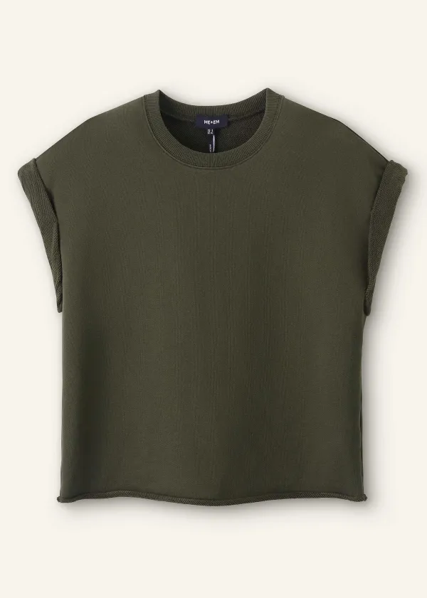 Clearance ME+EM Roll Cuff Sweatshirt Olive