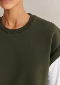 Clearance ME+EM Roll Cuff Sweatshirt Olive