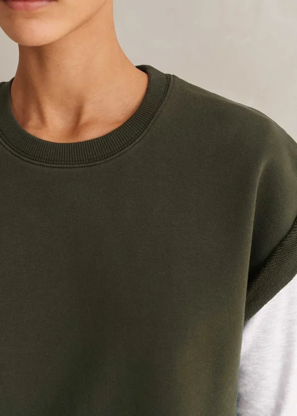 Clearance ME+EM Roll Cuff Sweatshirt Olive