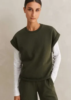 Clearance ME+EM Roll Cuff Sweatshirt Olive