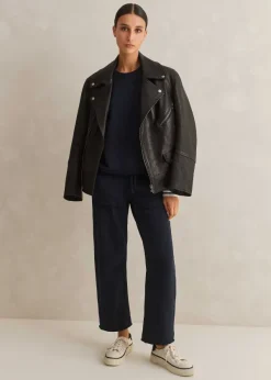 ME+EM Roll Cuff Sweatshirt + Jogger Co-Ord Blue