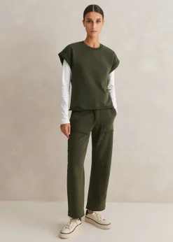 Sale ME+EM Roll Cuff Sweatshirt + Jogger Co-Ord Green