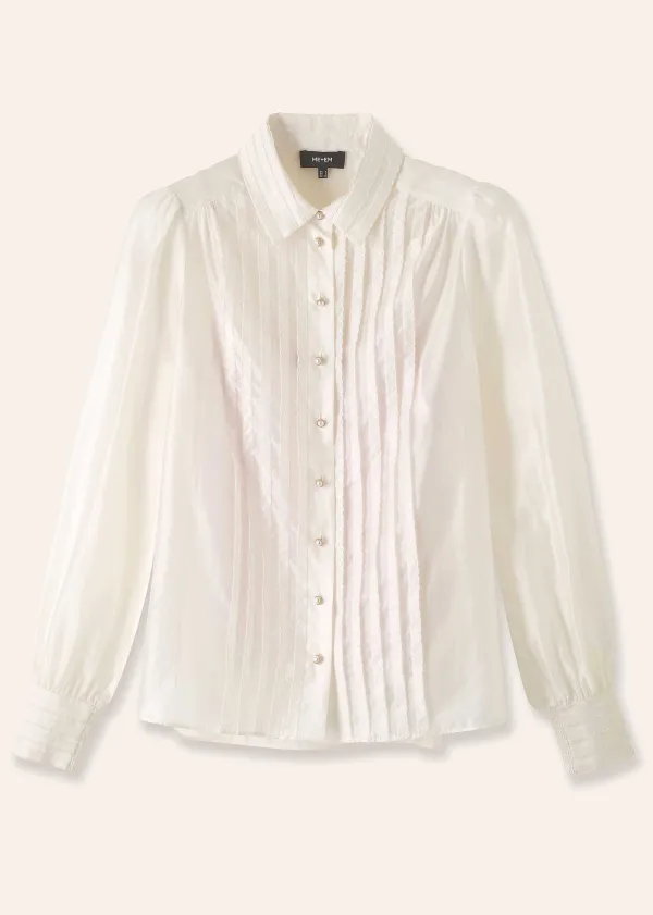 Best ME+EM Scallop Pleat Detail Blouse + Cami Light Cream